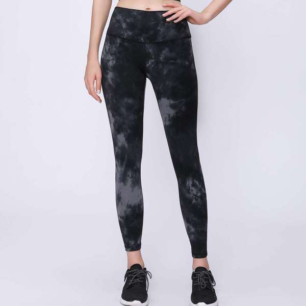 Tummy Control High Quality Brushed Ladies Fitness Clothing Gym Nylon Spandex Tie Dye Women Sports Workout Leggings Yoga Pants